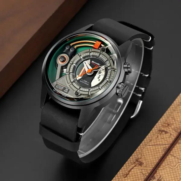 SKMEI 2333 Genuine-Leather Business Watch SKMEI 2333 Relógio Social com Pulseira de Couro Legítimo – foto 3