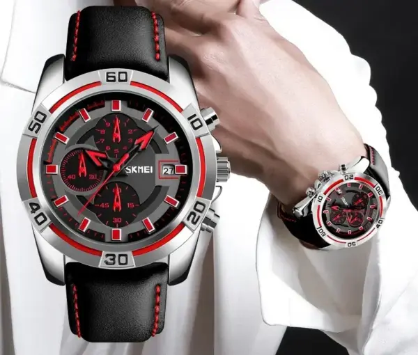 SKMEI 9156 Leather Chronograph Watch SKMEI 9156 Leather Chronograph Watch – photo 5