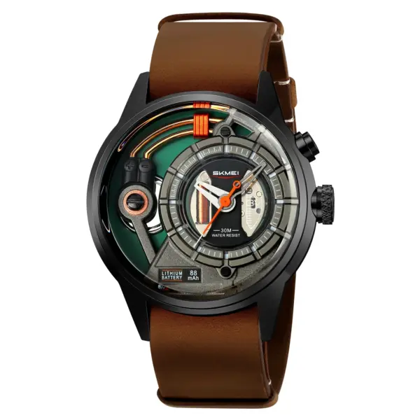SKMEI 2333 Genuine-Leather Business Watch
