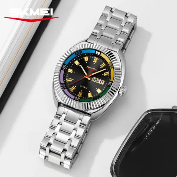 SKMEI 9353 Classic Steel Quartz Watch SKMEI 9353 Relógio Clássico de Quartzo em Aço – foto 6