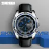 SKMEI 9156 Leather Chronograph Watch SKMEI 9156 Relógio Cronógrafo com Pulseira de Couro – foto 2
