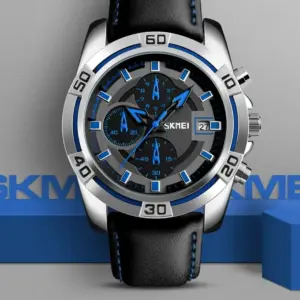 SKMEI 9156 Leather Chronograph Watch