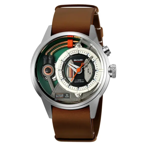SKMEI 2333 Genuine-Leather Business Watch – photo 2