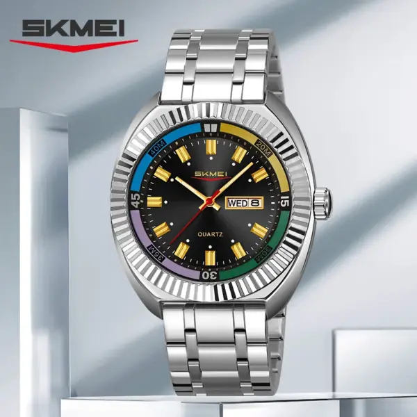 SKMEI 9353 Classic Steel Quartz Watch SKMEI 9353 Relógio Clássico de Quartzo em Aço – foto 3
