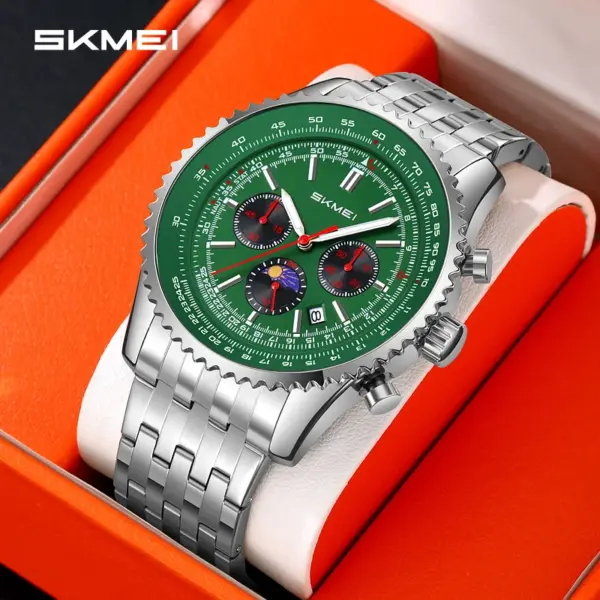 SKMEI 9348 Moon Phase Chronograph Watch SKMEI 9348 Relógio Cronógrafo com Fases da Lua – foto 6