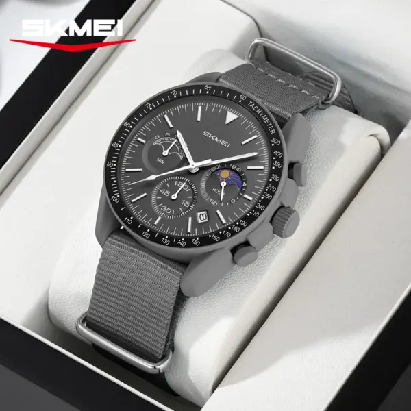 SKMEI 9392 Relógio Cronógrafo com Pulseira de Nylon – foto 7