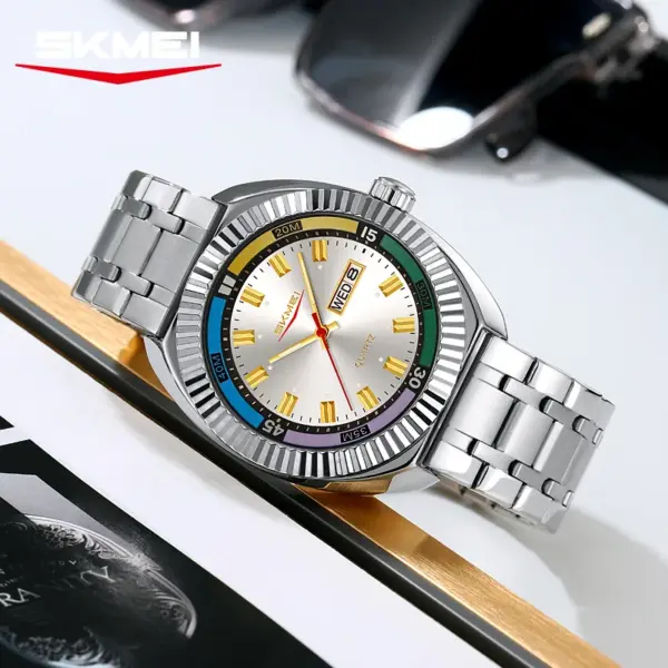 SKMEI 9353 Classic Steel Quartz Watch SKMEI 9353 Relógio Clássico de Quartzo em Aço – foto 4
