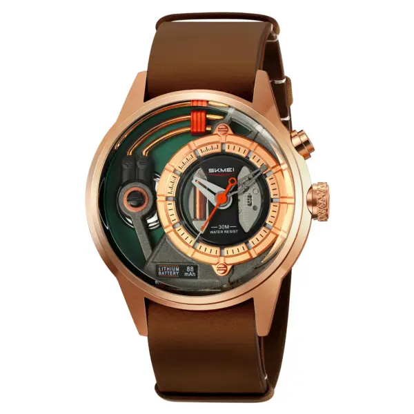 SKMEI 2333 Genuine-Leather Business Watch – photo 5