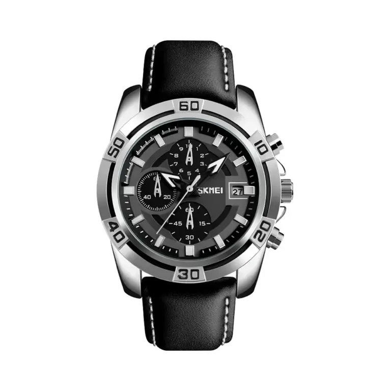 SKMEI 9156 Leather Chronograph Watch