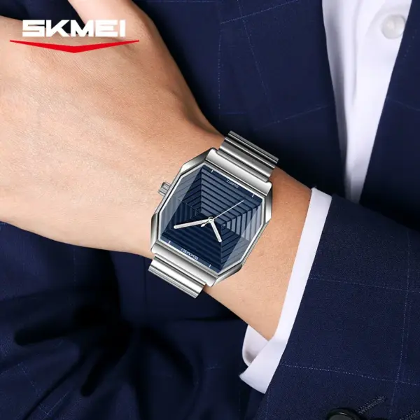 SKMEI 9393 Geometric Dial Steel Watch SKMEI 9393 Geometric Dial Steel Watch – photo 5