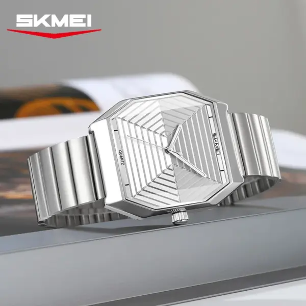 SKMEI 9393 Geometric Dial Steel Watch SKMEI 9393 Geometric Dial Steel Watch – photo 4