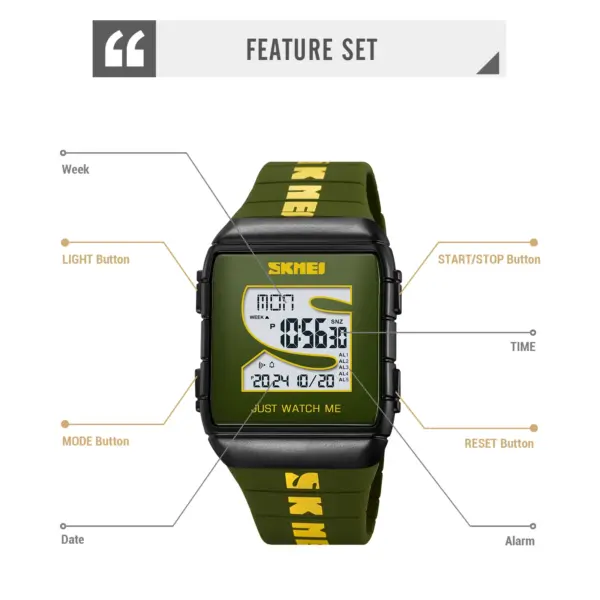 SKMEI 2055 Square Digital Sport Watch – photo 6