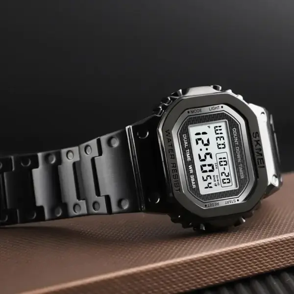 SKMEI 1456 Square Steel Digital Watch SKMEI 1456 Square Steel Digital Watch – photo 4