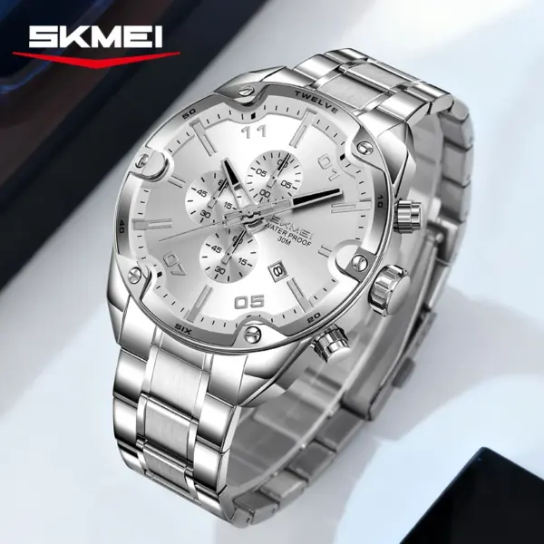 SKMEI 9387 Steel Chronograph Watch SKMEI 9387 Steel Chronograph Watch – photo 6