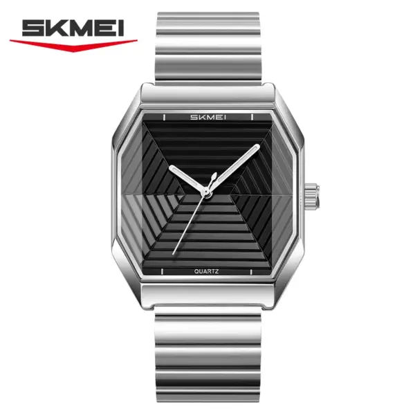 SKMEI 9393 Geometric Dial Steel Watch – photo 2