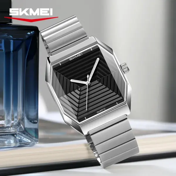 SKMEI 9393 Geometric Dial Steel Watch SKMEI 9393 Geometric Dial Steel Watch – photo 6