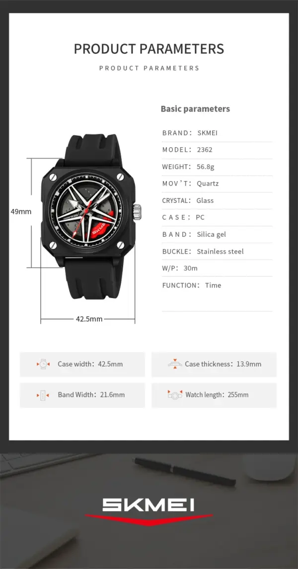 SKMEI 2362 SKMEI 2362 Wheel Dial Silicone Watch – photo 7