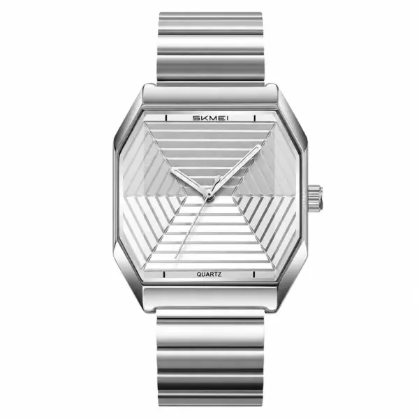 SKMEI 9393 Geometric Dial Steel Watch